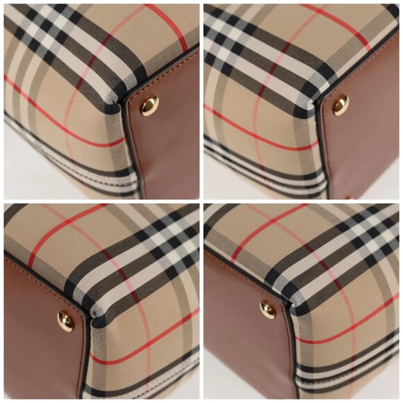 BURBERRY Nova Check Hand Bag Canvas 2way Beige Gold - Picture 16 of 16